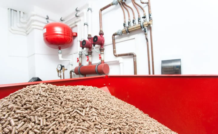Chaudière à granulés avec trémie pour les pellets