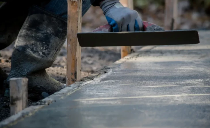 Dalle en béton avec finition brut