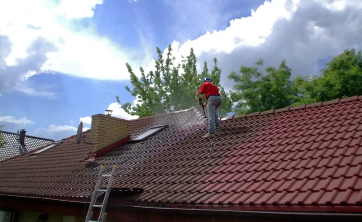 Démoussage de toiture réalisé avant qu'il n'y ait trop de mousse