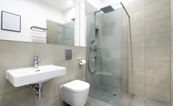 Douche à l'italienne avec prestations classiques