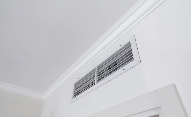 Grille de clim réversible gainable dans une chambre