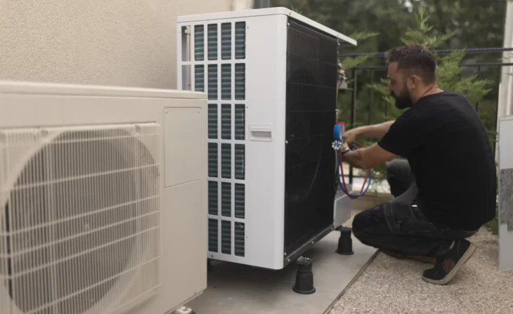 Installation d'une PAC air-eau Mitsubishi, le tirage au vide