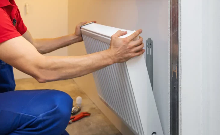 Installation d'un radiateur hydraulique lors de la rénovation d'un système de chauffage
