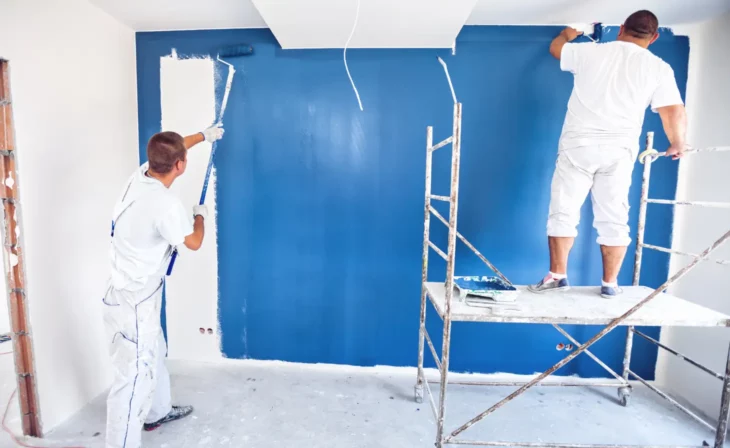 Mise en peinture d'une chambre après ratissage