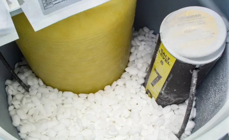 Remplissage d'un adoucisseur d'eau au sel après installation