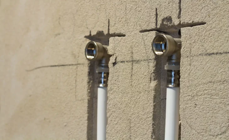 Sorties d'eau encastrées avec tuyau multicouche