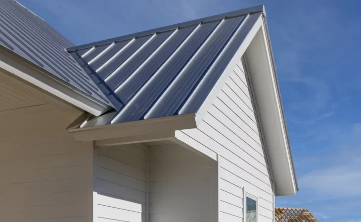 Toiture bac acier neuve sur une maison à ossature bois
